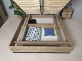 Кровать Трувор 11.34 (Дуб Гранж Песочный К356, Интра) в Оби - ob.katalogmebeli.com | фото 3