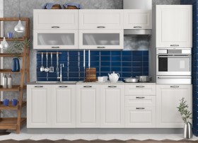 Модульная кухня Капри 2,7 м (Липа белый/Серый) в Оби - ob.katalogmebeli.com | фото