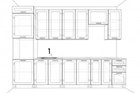Кухня Квадро 3,2 м (высокие модули/Железо/Серый) в Оби - ob.katalogmebeli.com | фото 4