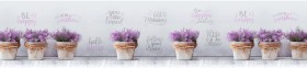 Кухонный фартук КМ 298 Цветы Лаванда Надписи Бетон в Оби - ob.katalogmebeli.com | фото
