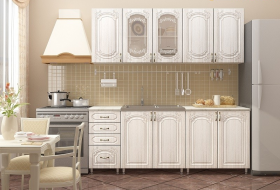Кухонный гарнитур Лиза-1 (2,0м) (Белый/Сандал) в Оби - ob.katalogmebeli.com | фото 1