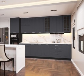 Кухонный гарнитур 1,8м Луксор высокие модули (Клен серый/корпус венге) в Оби - ob.katalogmebeli.com | фото