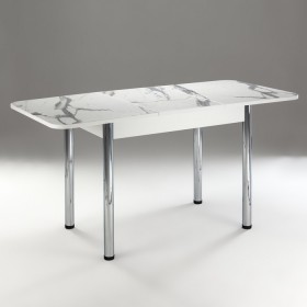 Кухонный стол 1100*700/400 ф 2 Пластик, мрамор белый в Оби - ob.katalogmebeli.com | фото 2