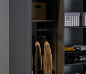Леон СБ-3364/1 Шкаф 4 дверный с ящиками Диамант серый в Оби - ob.katalogmebeli.com | фото 2