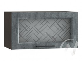 Либерти Шкаф верхний горизонтальный со стеклом ШВГС 609 (Холст грей/корпус венге) в Оби - ob.katalogmebeli.com | фото