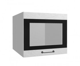 Лофт ВПГСФ 500 шкаф верхний горизонтальный со стеклом высокий с фотопечатью (Штукатурка белая/корпус Серый) в Оби - ob.katalogmebeli.com | фото