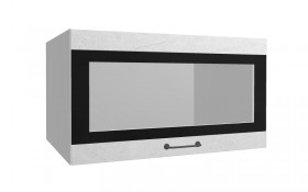 Лофт ВПГСФ 800 шкаф верхний горизонтальный со стеклом высокий с фотопечатью (Штукатурка белая/корпус Серый) в Оби - ob.katalogmebeli.com | фото
