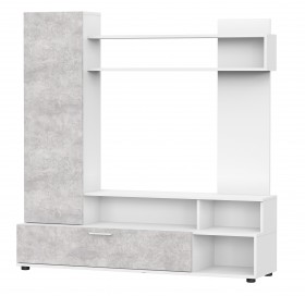 Мебель для гостиной "МГС 9" Белый / Цемент светлый в Оби - ob.katalogmebeli.com | фото