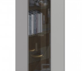 Милан СБ-3256 Шкаф-витрина Серый/МДФ Светло серый в Оби - ob.katalogmebeli.com | фото 4