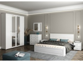 Модульная спальня Барселона (Белый/Белый глянец) в Оби - ob.katalogmebeli.com | фото 1