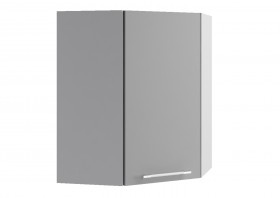 Монца ВПУ 600 Шкаф верхний угловой высокий (Белый софт/корпус Серый) в Оби - ob.katalogmebeli.com | фото