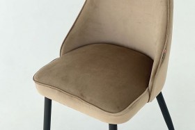 Набор стульев Милан 2 шт (беж велюр/белый) в Оби - ob.katalogmebeli.com | фото 3