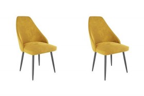 Набор стульев Милан 2 шт (желтый велюр/черный) в Оби - ob.katalogmebeli.com | фото