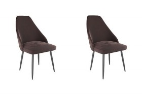 Набор стульев Милан 2 шт (кофе велюр/черный) в Оби - ob.katalogmebeli.com | фото