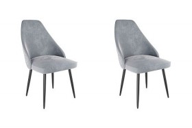Набор стульев Милан 2 шт (серый велюр/черный) в Оби - ob.katalogmebeli.com | фото