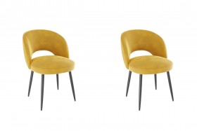 Набор стульев Моли 2 шт (жёлтый велюр/черный) в Оби - ob.katalogmebeli.com | фото