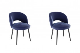 Набор стульев Моли 2 шт (синий велюр/черный) в Оби - ob.katalogmebeli.com | фото