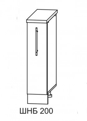 Олива СБ 200 шкаф нижний бутылочница Снег глянец в Оби - ob.katalogmebeli.com | фото