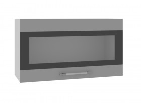 Олива ВПГСФ 800 Шкаф верхний горизонтальный со стеклом с фотопечатью высокий (Кофе с молоком/корпус Серый) в Оби - ob.katalogmebeli.com | фото