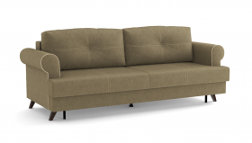 Оливер / диван - кровать 3-х местн. (еврокнижка) (велюр велутто коричневый 23 в Оби - ob.katalogmebeli.com | фото 1