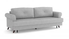 Оливер / диван - кровать 3-х местн. (еврокнижка) (велюр велутто серебряный 52 в Оби - ob.katalogmebeli.com | фото