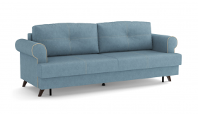 Оливер / диван - кровать 3-х местн. (еврокнижка) (велюр велутто серо-голубой в Оби - ob.katalogmebeli.com | фото
