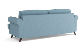 Оливер / диван - кровать 3-х местн. (еврокнижка) (велюр велутто серо-голубой в Оби - ob.katalogmebeli.com | фото 2