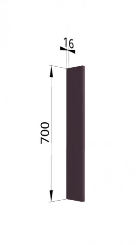 Панель торцевая (для шкафа торцевого верхнего) ПТ 400 Тито, Гарда (Пурпур) в Оби - ob.katalogmebeli.com | фото