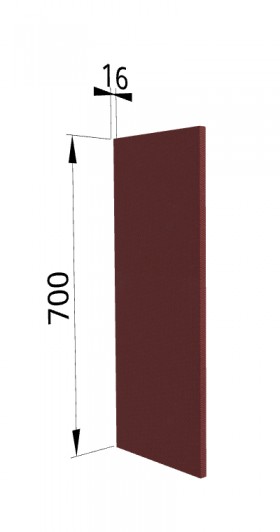 Панель торцевая П Квадро (для шкафа верхнего) Красная кожа в Оби - ob.katalogmebeli.com | фото