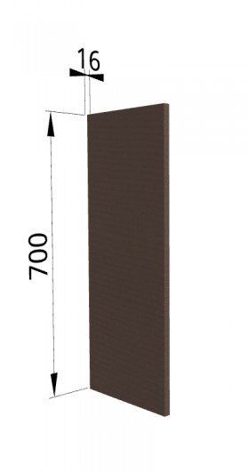 Панель торцевая П Квадро (для шкафа верхнего) Шоколад кожа в Оби - ob.katalogmebeli.com | фото