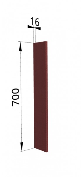 Панель торцевая ПТ 400 Квадро (для шкафа торцевого верхнего) Красная кожа в Оби - ob.katalogmebeli.com | фото