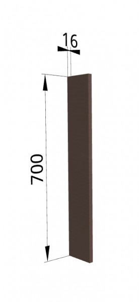 Панель торцевая ПТ 400 Квадро (для шкафа торцевого верхнего) Шоколад кожа в Оби - ob.katalogmebeli.com | фото
