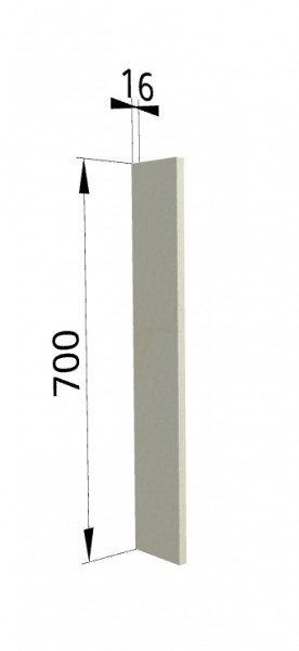 Панель торцевая ПТ 400 Квадро (для шкафа торцевого верхнего) Ваниль кожа в Оби - ob.katalogmebeli.com | фото