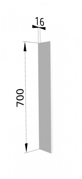 Панель торцевая ПТ 400 Ройс (для шкафа торцевого верхнего) Белый софт в Оби - ob.katalogmebeli.com | фото