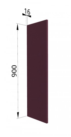 Панель торцевая ВП Квадро (для шкафа верхнего высокого) Красная кожа в Оби - ob.katalogmebeli.com | фото