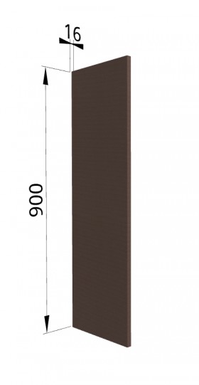 Панель торцевая ВП Квадро (для шкафа верхнего высокого) Шоколад кожа в Оби - ob.katalogmebeli.com | фото