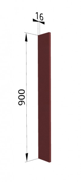 Панель торцевая ВПТ 400 Квадро (для шкафа торцевого верхнего) Красная кожа в Оби - ob.katalogmebeli.com | фото