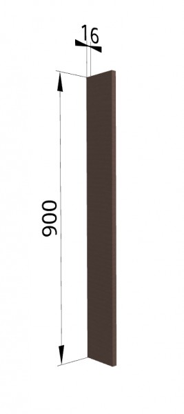 Панель торцевая ВПТ 400 Квадро (для шкафа торцевого верхнего) Шоколад кожа в Оби - ob.katalogmebeli.com | фото
