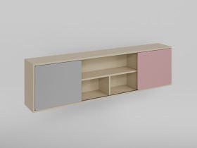 Полка между шкафами 1660 Грэйси (Розовый/Серый/корпус Клен) в Оби - ob.katalogmebeli.com | фото