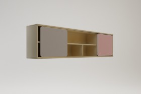 Полка между шкафами 1660 Грэйси (Розовый/Серый/корпус Клен) в Оби - ob.katalogmebeli.com | фото 2