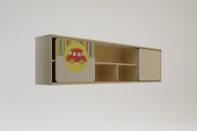 Полка между шкафами 1660 Клаксон (Бежевый/корпус Клен) в Оби - ob.katalogmebeli.com | фото