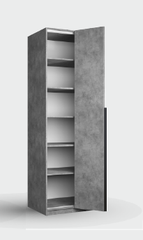 Шкаф 2-х дверный Локер "гармошка" Бетон (полки) в Оби - ob.katalogmebeli.com | фото 2