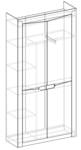 Шкаф 2-х створчатый комбинированный Хилтон (Дуб юкон/Гранж) в Оби - ob.katalogmebeli.com | фото 2