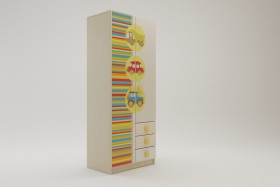 Шкаф 2-х створчатый с ящиками Клаксон (Бежевый/корпус Клен) в Оби - ob.katalogmebeli.com | фото 1