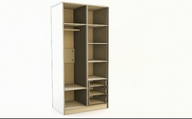 Шкаф 2-х створчатый с ящиками Клаксон (Бежевый/корпус Клен) в Оби - ob.katalogmebeli.com | фото 2
