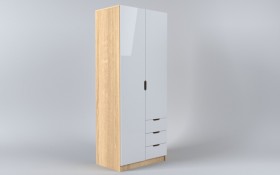 Шкаф 2-х створчатый с ящиками Лофт (Белый/корпус Дуб Сонома) в Оби - ob.katalogmebeli.com | фото 1