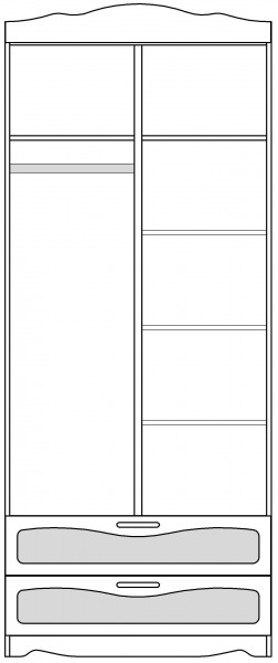 Шкаф 2-х створчатый с ящиками серии Иллюзия 02 Бежевый в Оби - ob.katalogmebeli.com | фото 4