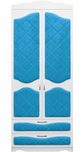 Шкаф 2-х створчатый с ящиками серии Иллюзия 84 Ярко-голубой в Оби - ob.katalogmebeli.com | фото