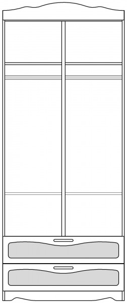 Шкаф 2-х створчатый с ящиками серии Иллюзия 99 Серый в Оби - ob.katalogmebeli.com | фото 5