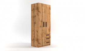 Шкаф 2-х створчатый с ящиками Шервуд (Дуб Вотан) в Оби - ob.katalogmebeli.com | фото